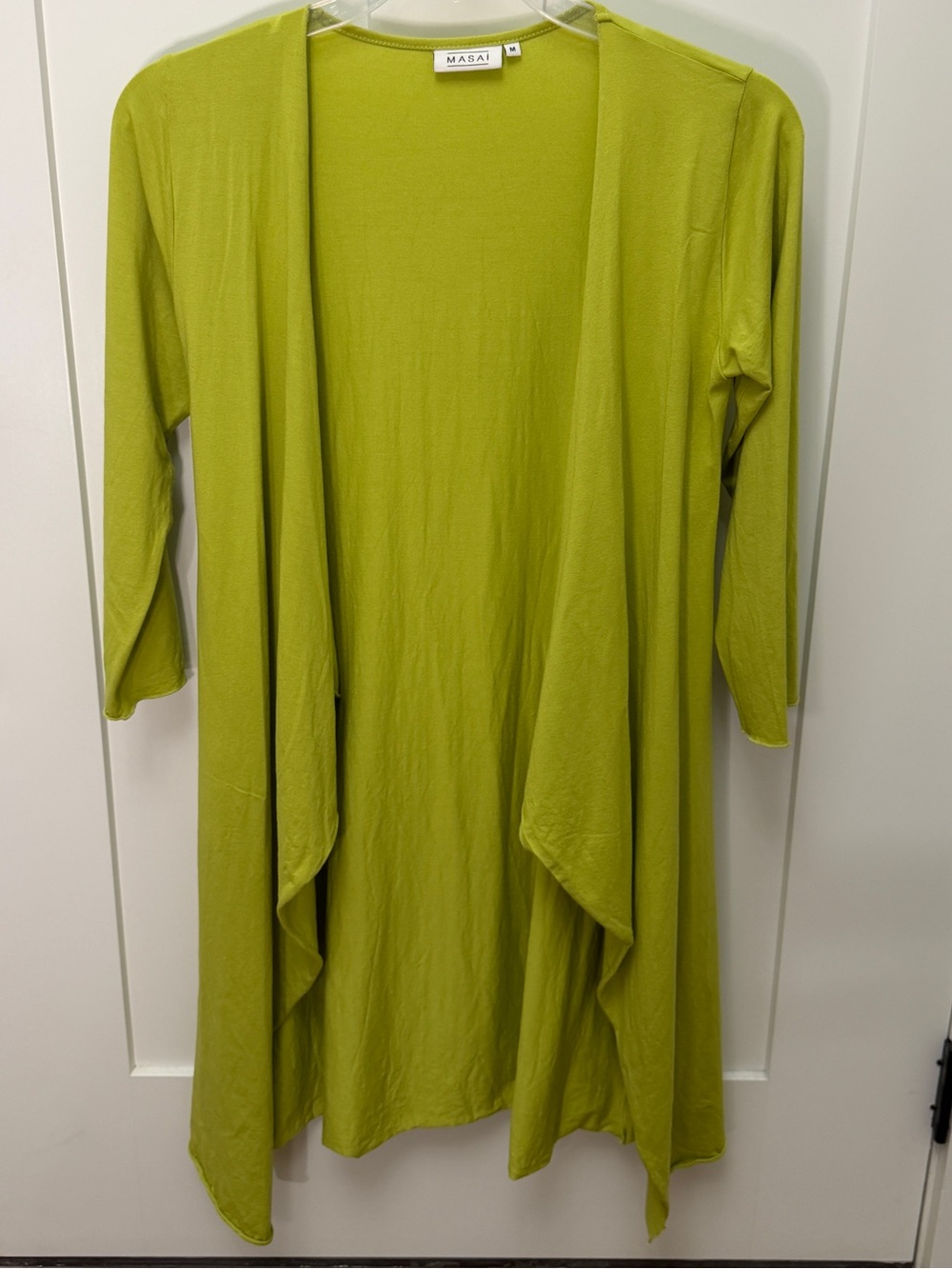 Masai Lightweight Open Front Duster - Chartreuse Green